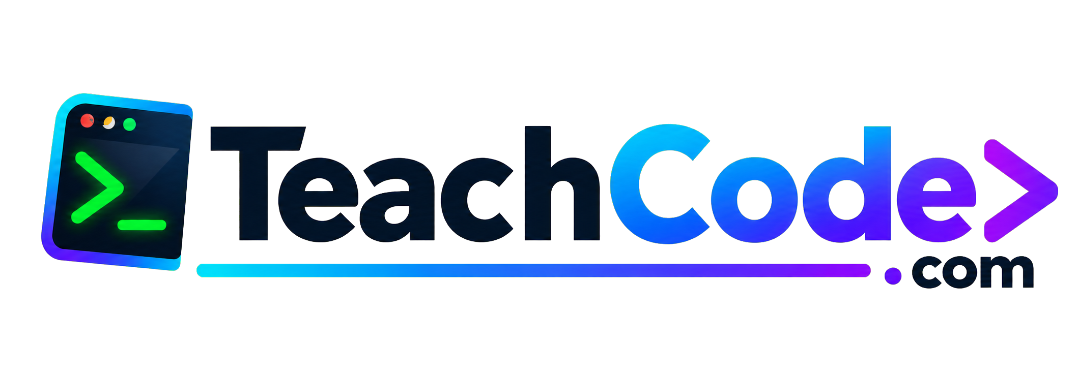 Teach Code logo with colorful coding symbols
